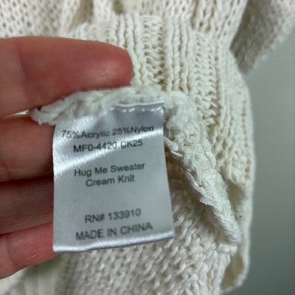 Show Me Your Mumu Hug Me Sweater Ivory Knit Oversized Size Medium Clean Girl - Picture 6 of 7